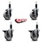 Service Caster 4'' Semi Steel Wheel Swivel 1-1/8'' Expanding Stem Caster Set 2 Brakes, 4PK SCC-EX20S414-SSS-2-PLB-2-118 - alternate 3